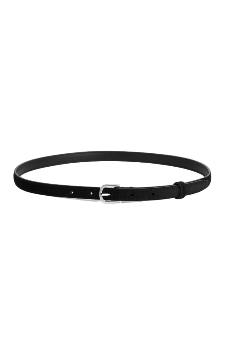 Thin Suede Belt - Black