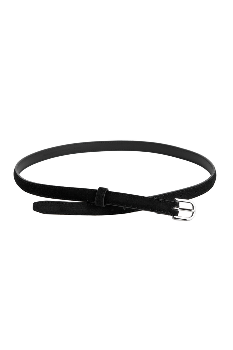 Thin Suede Belt - Black