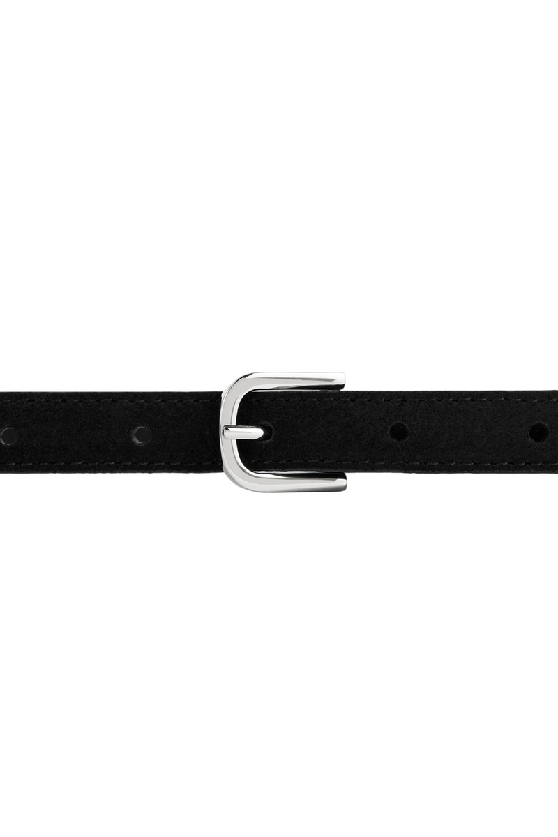 Thin Suede Belt - Black