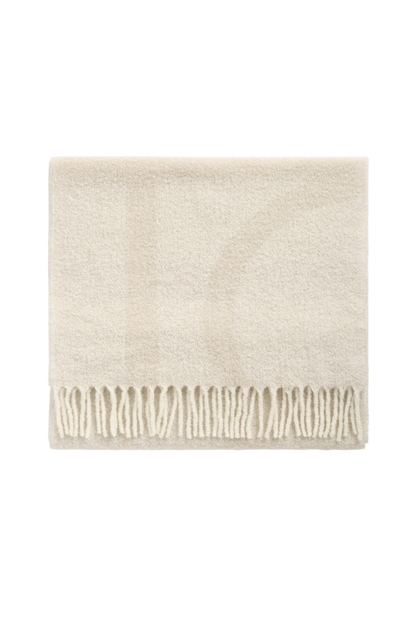 Monogram Jacquard Scarf - Ecru/White