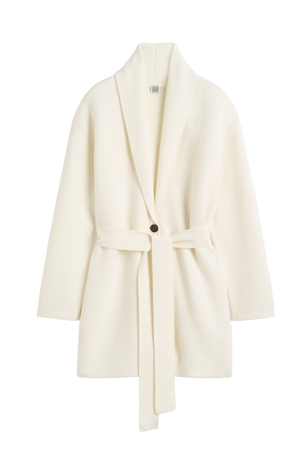 Shawl Lapel Robe - Ecru