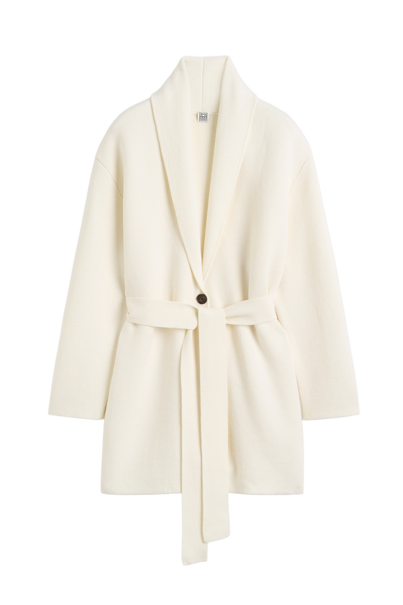 Shawl Lapel Robe - Ecru