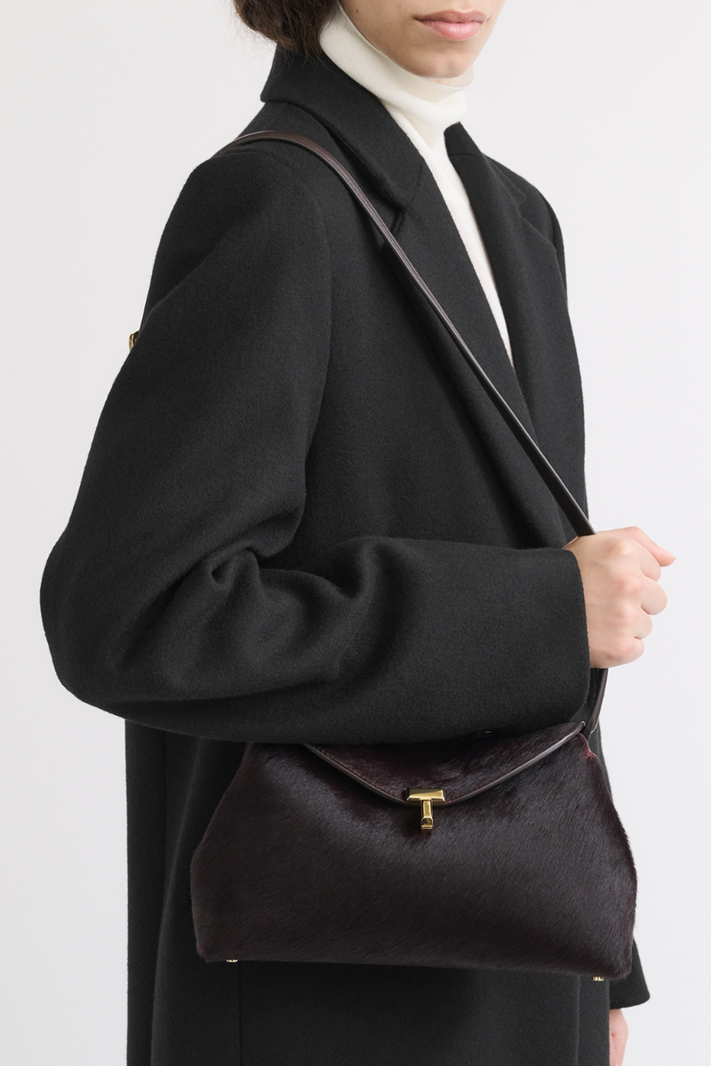 T-Lock Pony Hair Clutch - Wine