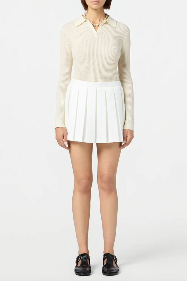 L/S Shrunken Polo - Cream