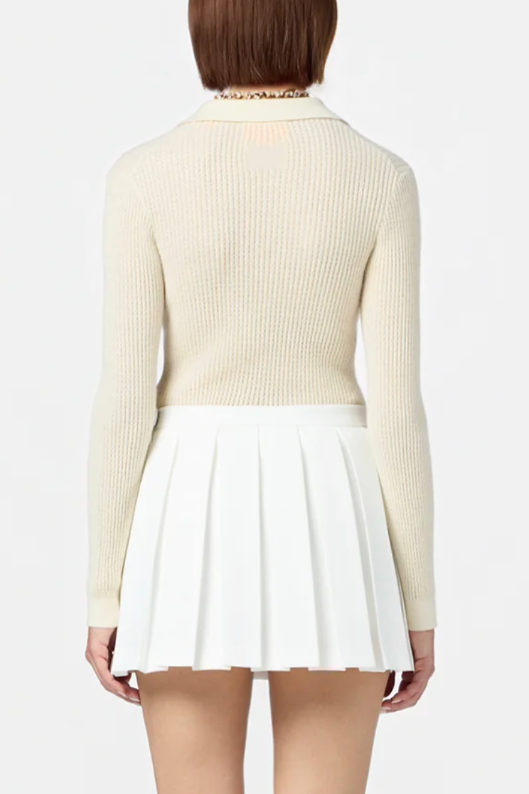 L/S Shrunken Polo - Cream