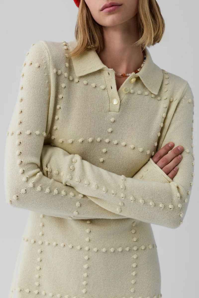 Popcorn Polo Dress - Mist