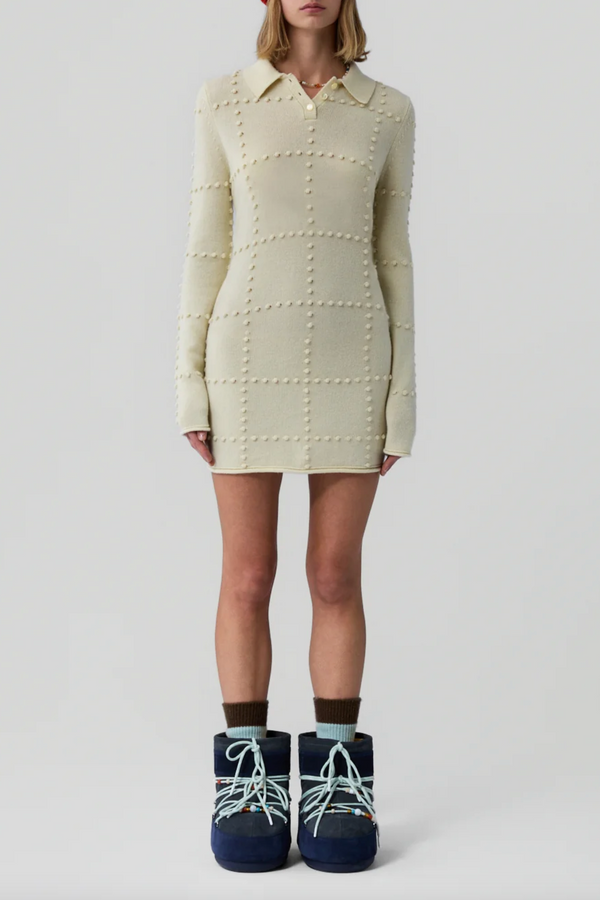 Popcorn Polo Dress - Mist