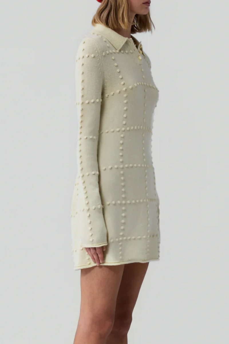 Popcorn Polo Dress - Mist