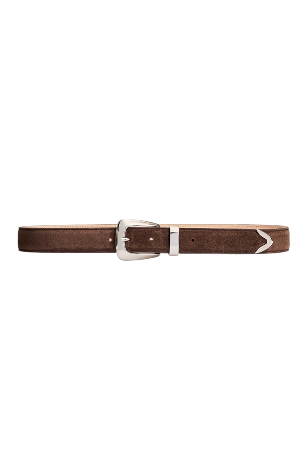 Benny Belt - Ebano Suede with Silver Buckle