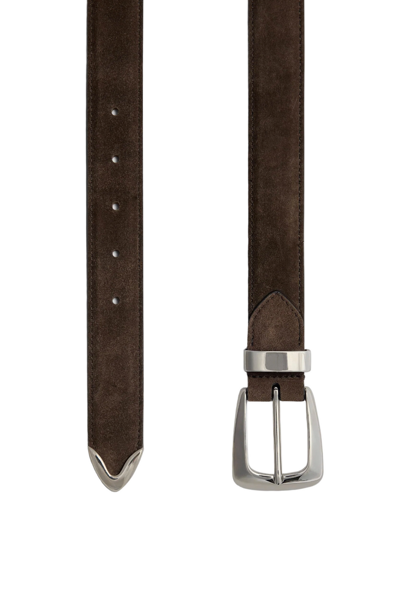 Benny Belt - Ebano Suede with Silver Buckle