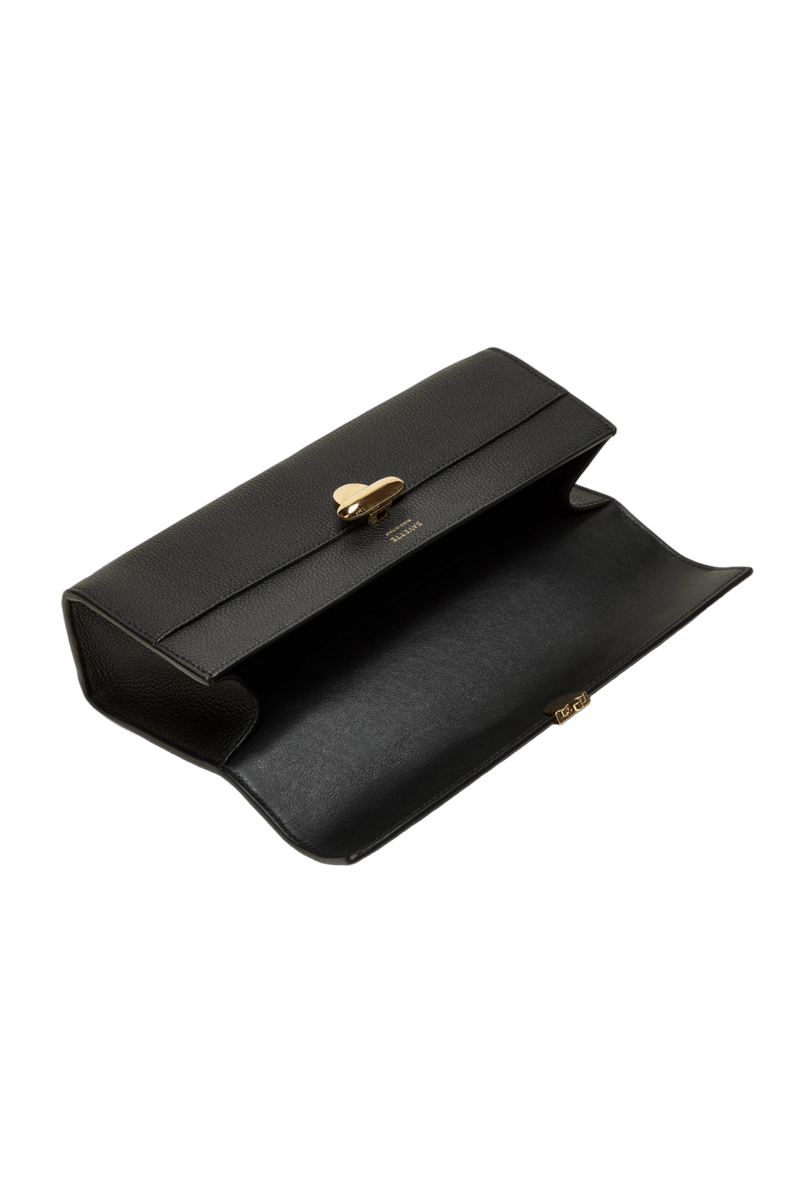 Slim Symmetry Pochette in Milled Calf Leather - Black