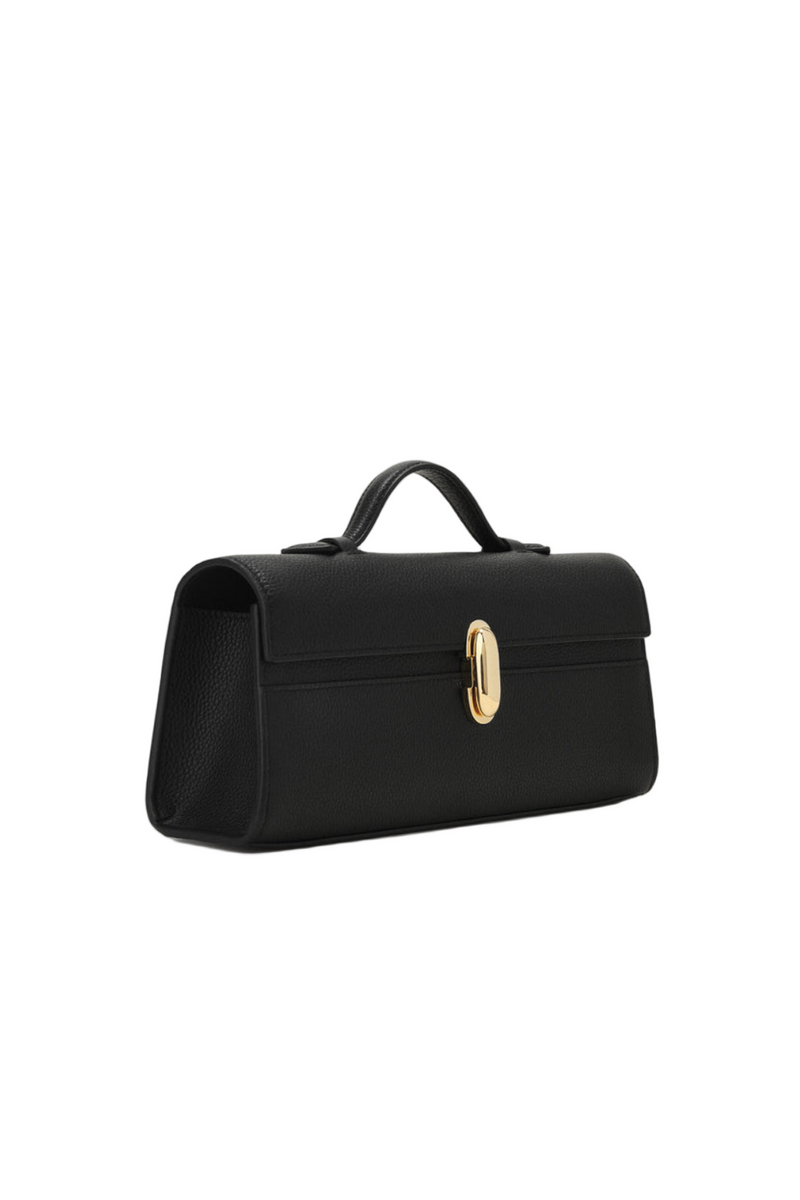 Slim Symmetry Pochette in Milled Calf Leather - Black