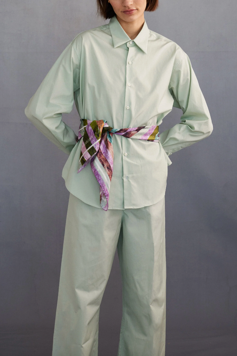 La Boxer Alta in Cotton Poplin - Sage