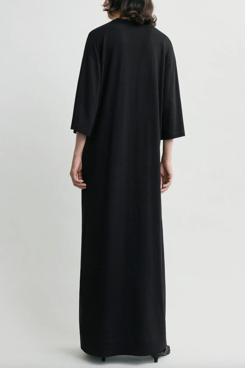 Merino Knit Tee Dress - Black