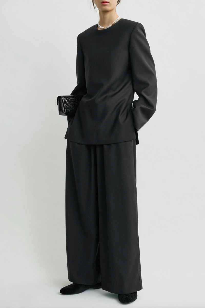 Tailored Dinner Blouse - Black