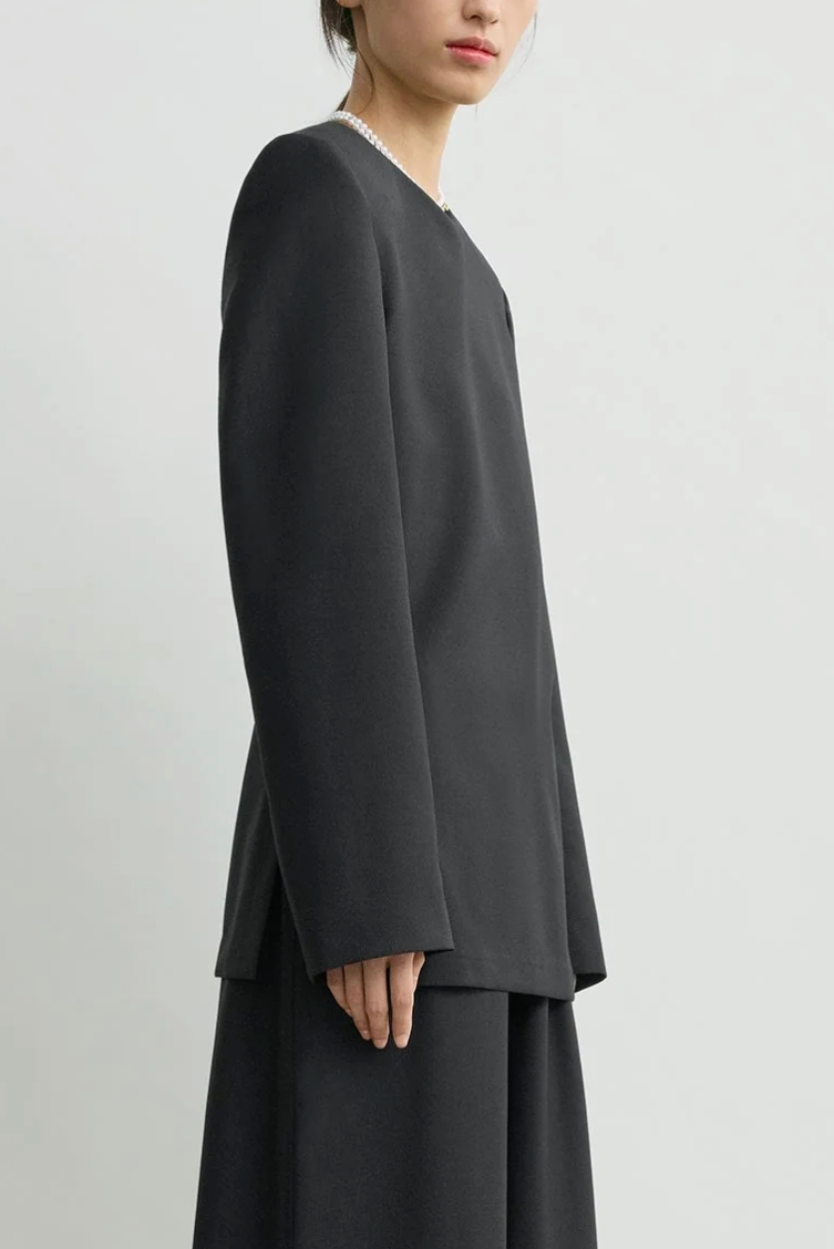 Tailored Dinner Blouse - Black