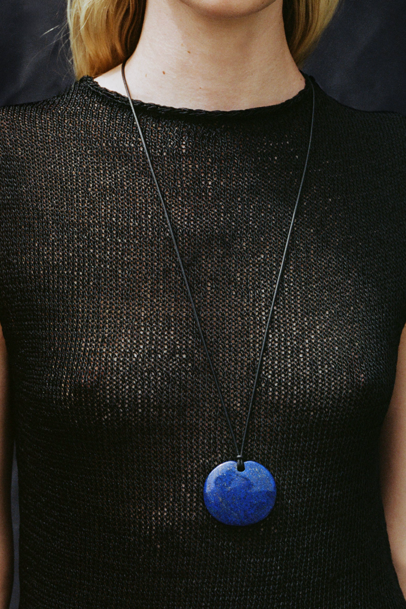 Medium Full Moon Pendant - Lapis