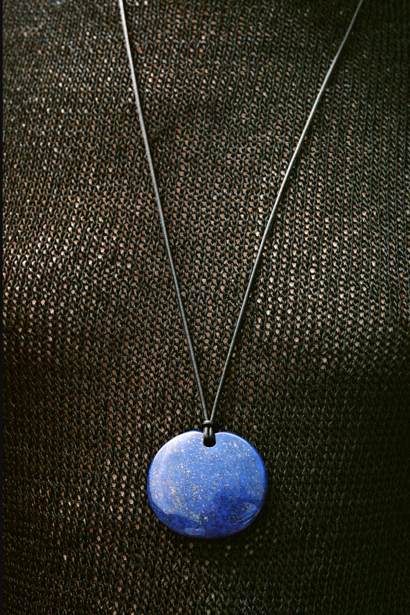 Medium Full Moon Pendant - Lapis