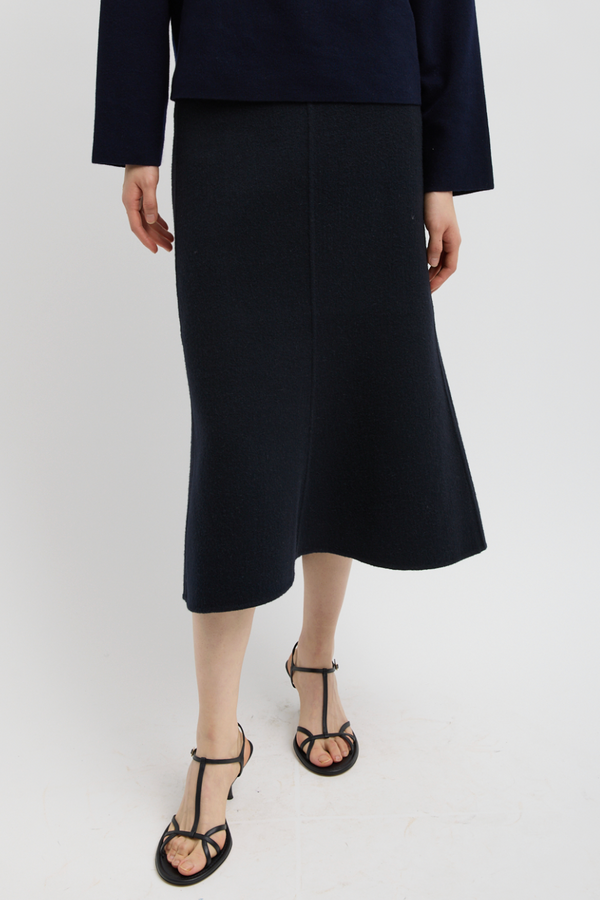 Double Faced Cashmere Oversize Easy Sweater - Dark Navy