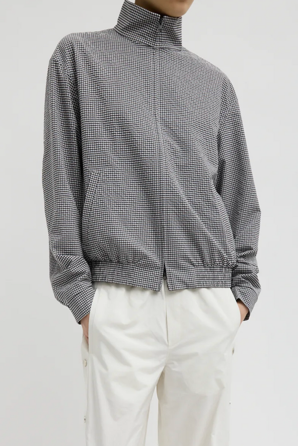 Tech Gingham Track Jacket - Black/White Gingham
