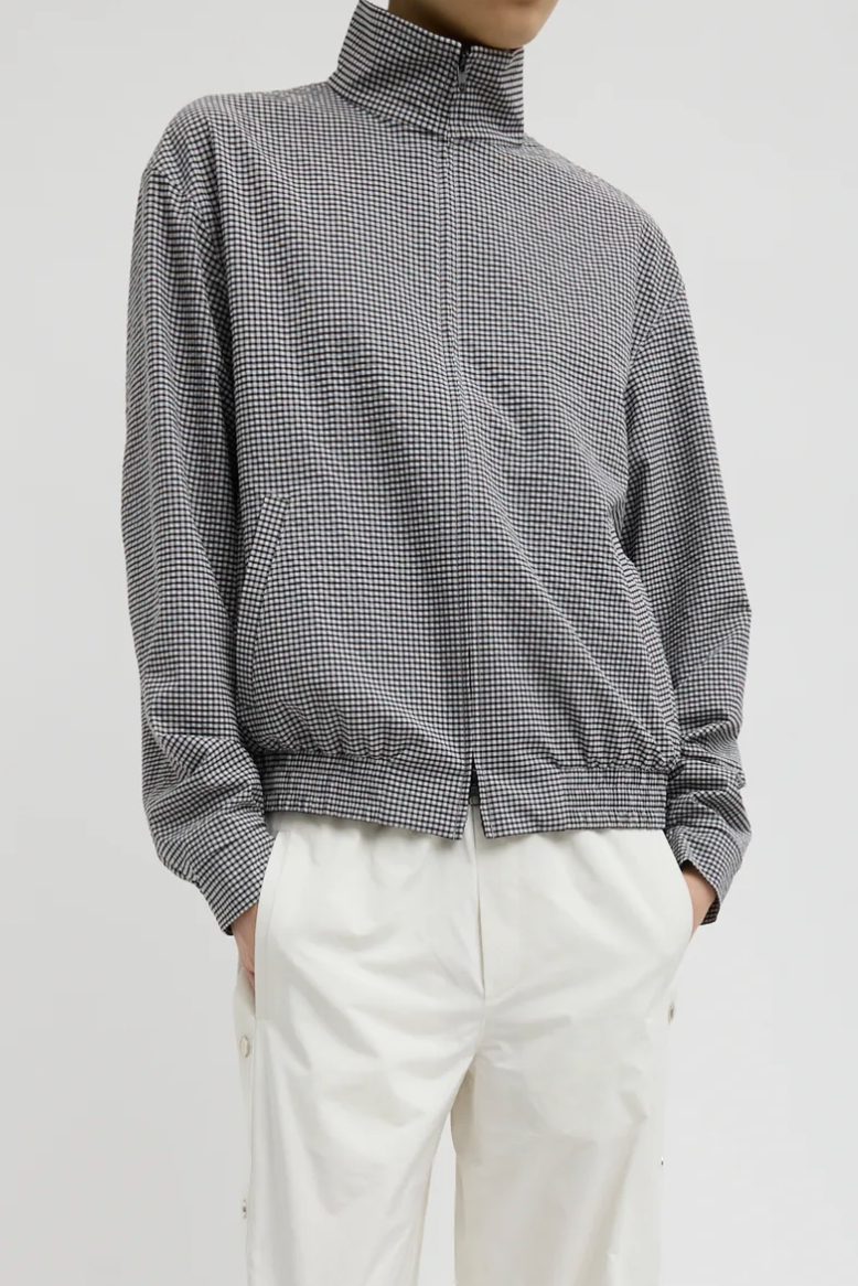 Tech Gingham Track Jacket - Black/White Gingham