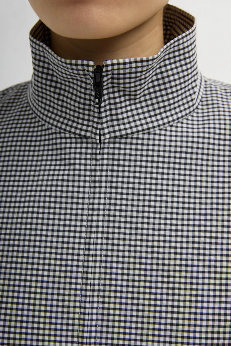 Tech Gingham Track Jacket - Black/White Gingham