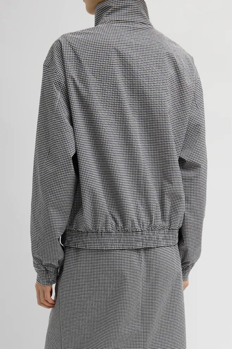 Tech Gingham Track Jacket - Black/White Gingham