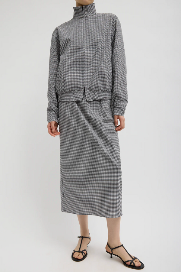 Tech Gingham Track Jacket - Black/White Gingham