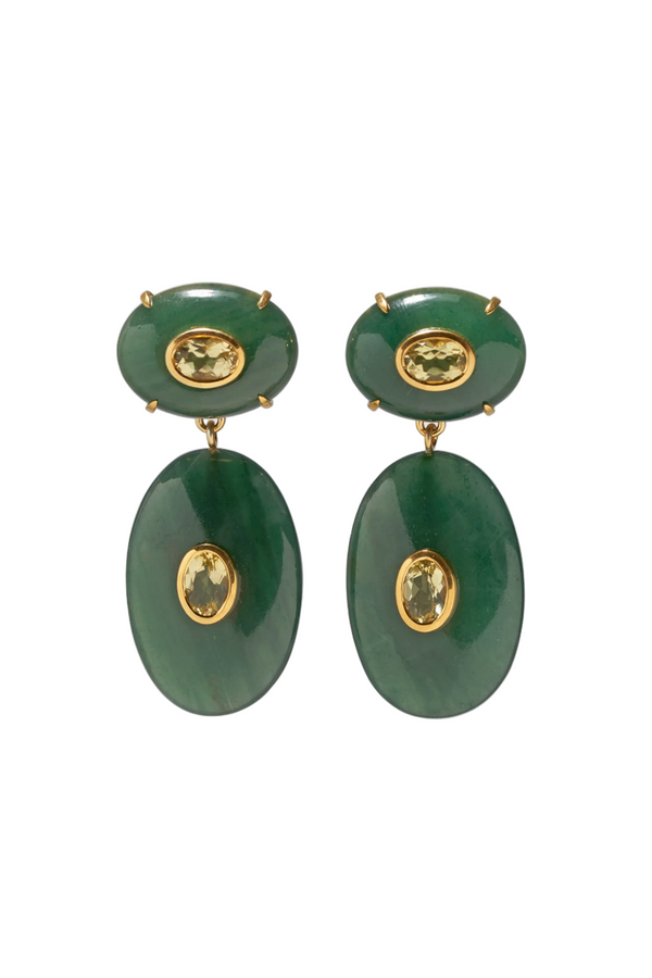 Dorothy Earrings - Green Jade