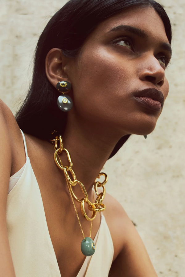 Dorothy Earrings - Green Jade