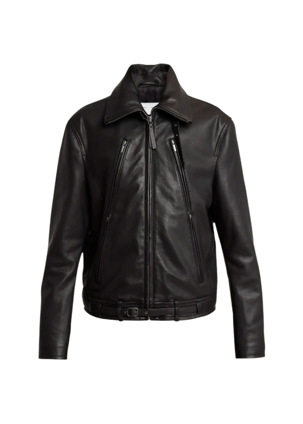 Phoenix Jacket in Pebbled Leather - Black