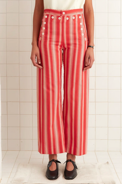 Parasol Stripe Trousers - Red