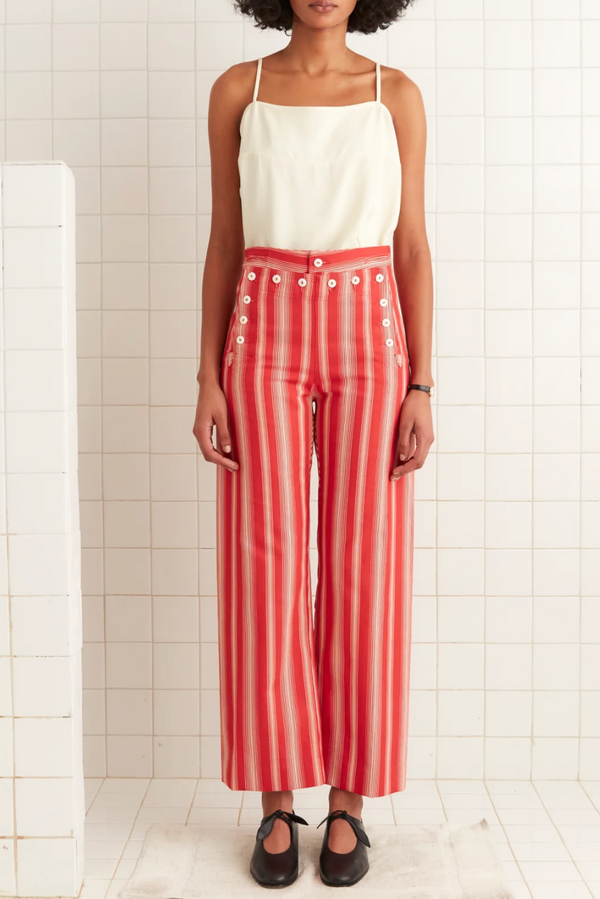 Parasol Stripe Trousers - Red