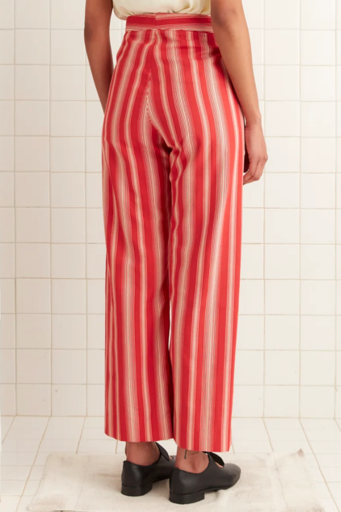 Parasol Stripe Trousers - Red