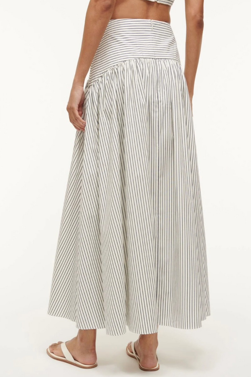 Procida Skirt - Ivory/Dark Oak Micro Stripe