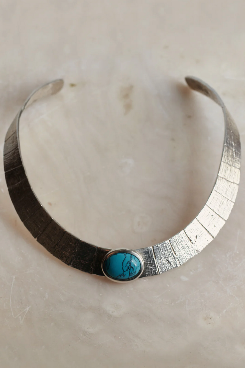 Athena Turquoise Collar - Silver