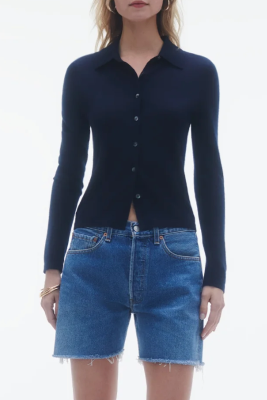 Elle Shirt in Cashmere - Midnight