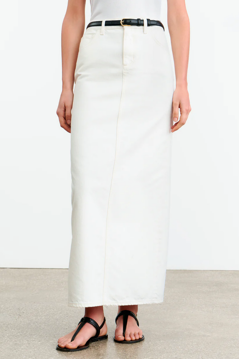 Ozzy Denim Skirt - Cream