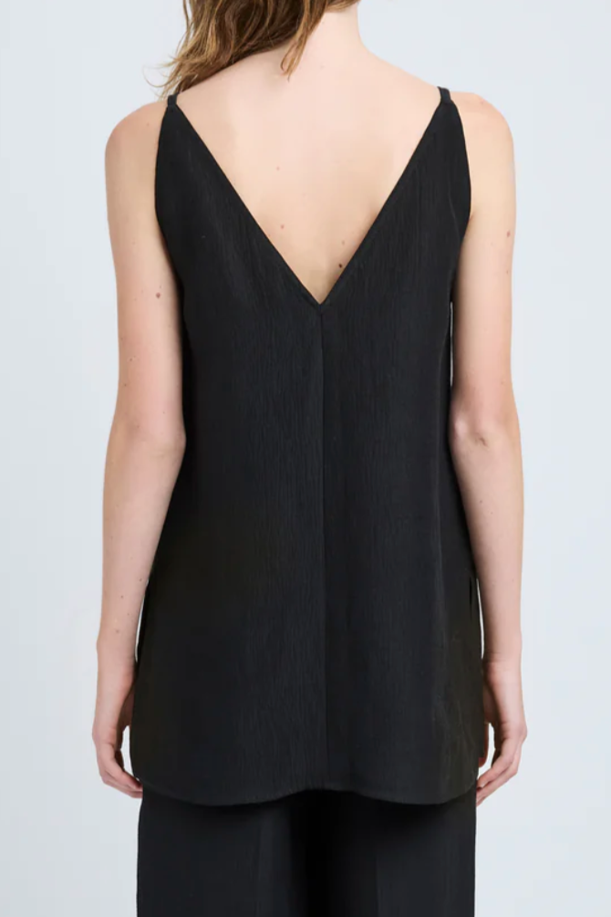 Mitchell Top in Viscose Linen - Black