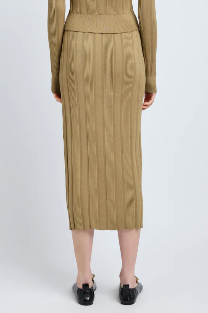 Ryanne Skirt in Column Rib - Bronze