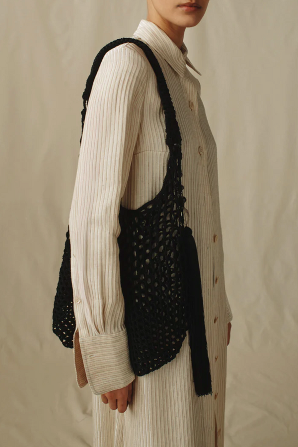 The Long Shirtdress - Cream Tonal Stripe