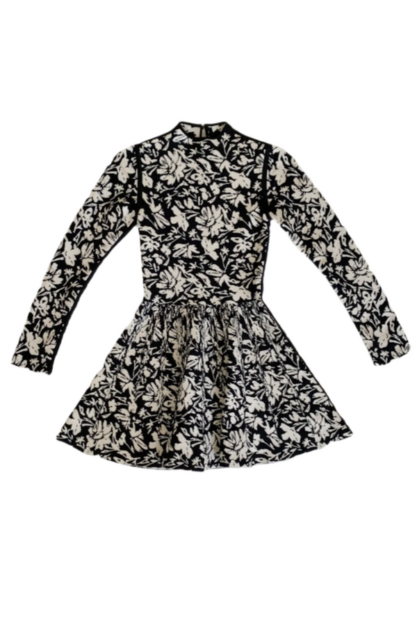 Rosalie Floral Tunic Dress - Black/Vanilla