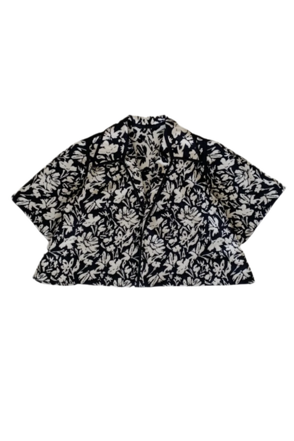 Sira Floral Jacket - Black/Vanilla