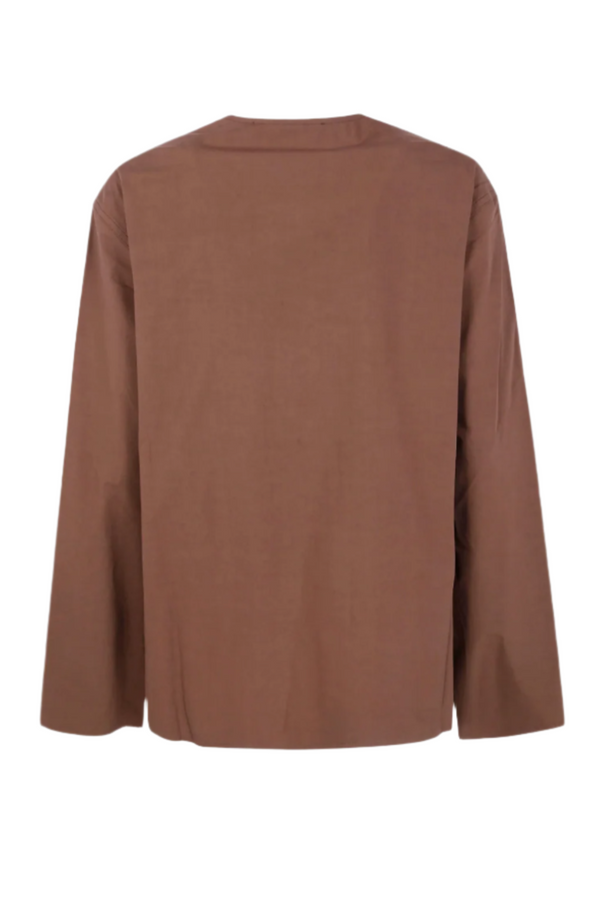 Balthius Shirt in Washed Poplin - Chestnut