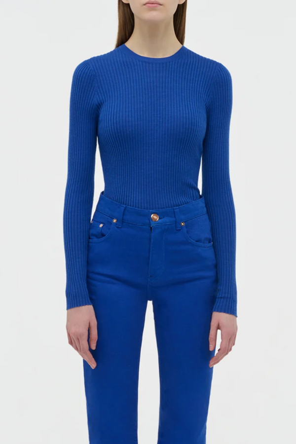 Browning Knit Sweater in Cashmere Silk - Cobalt