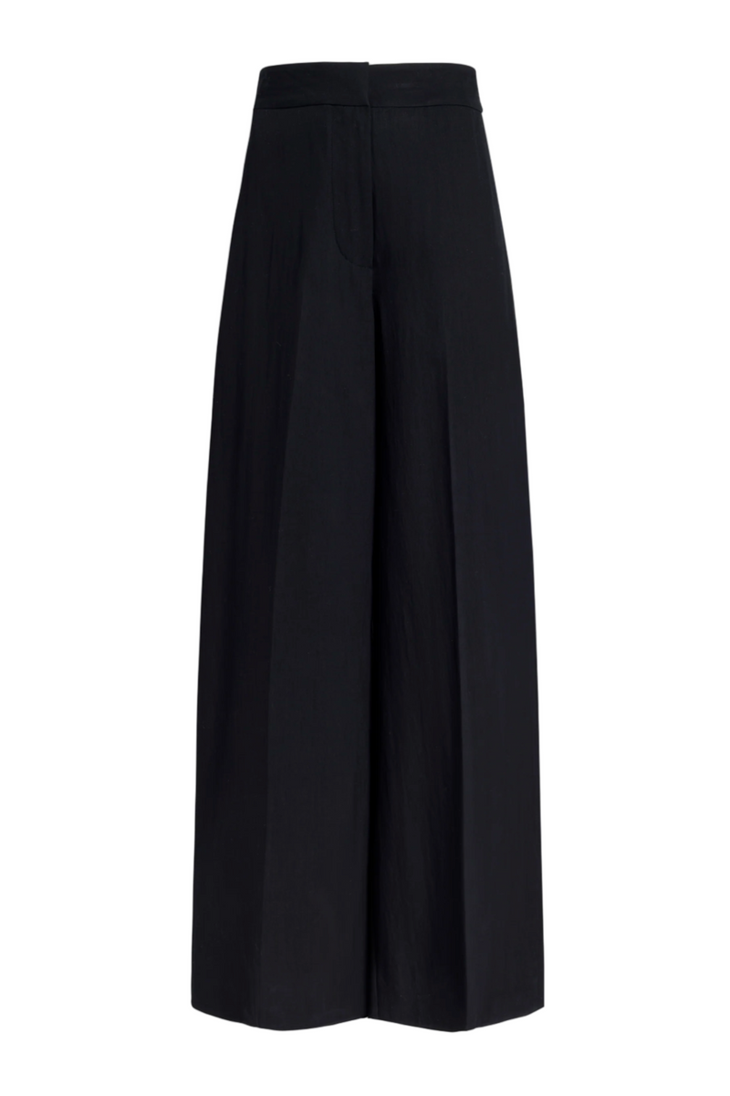 Lydia Pant in Drapey Suiting - Black