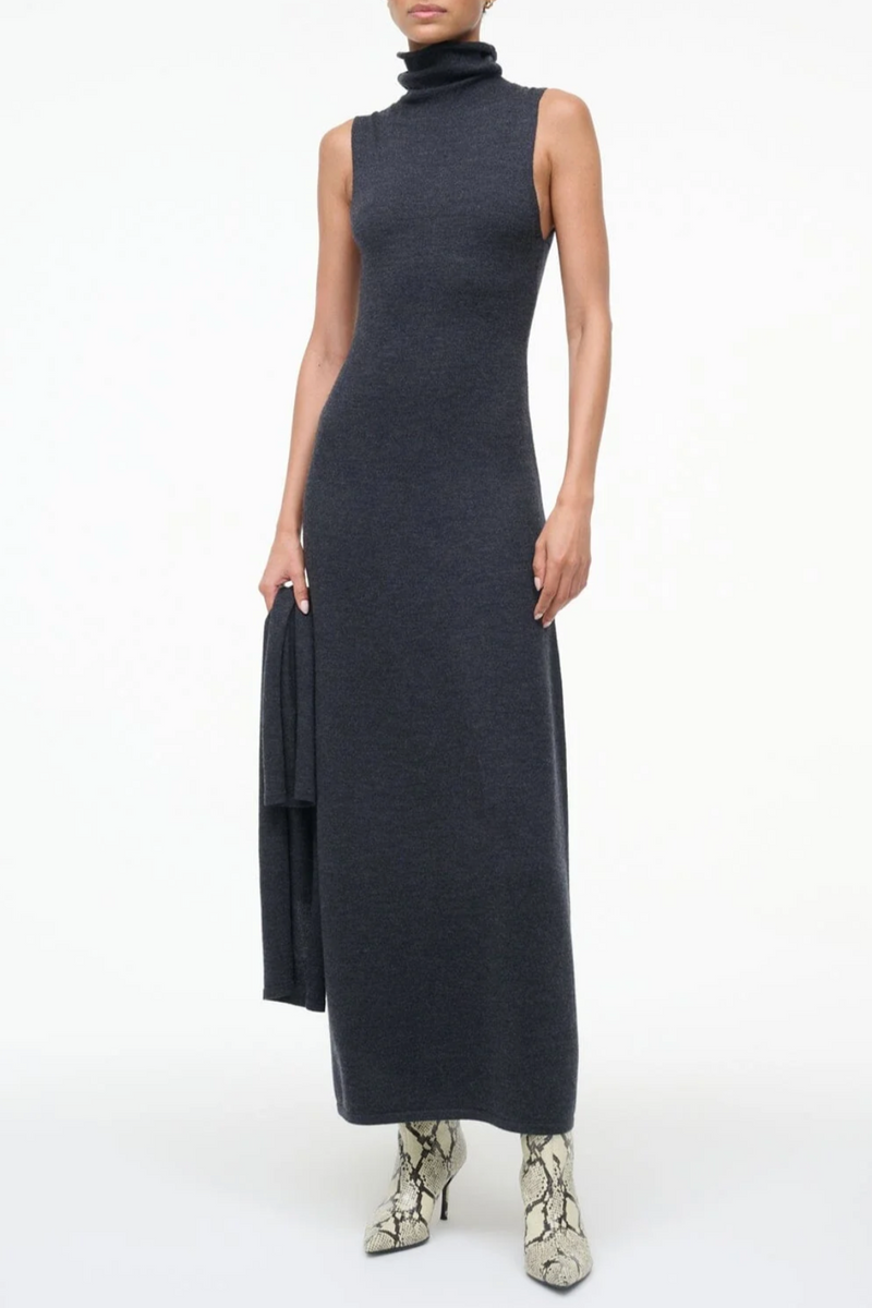 Canal Midi Dress - Charcoal