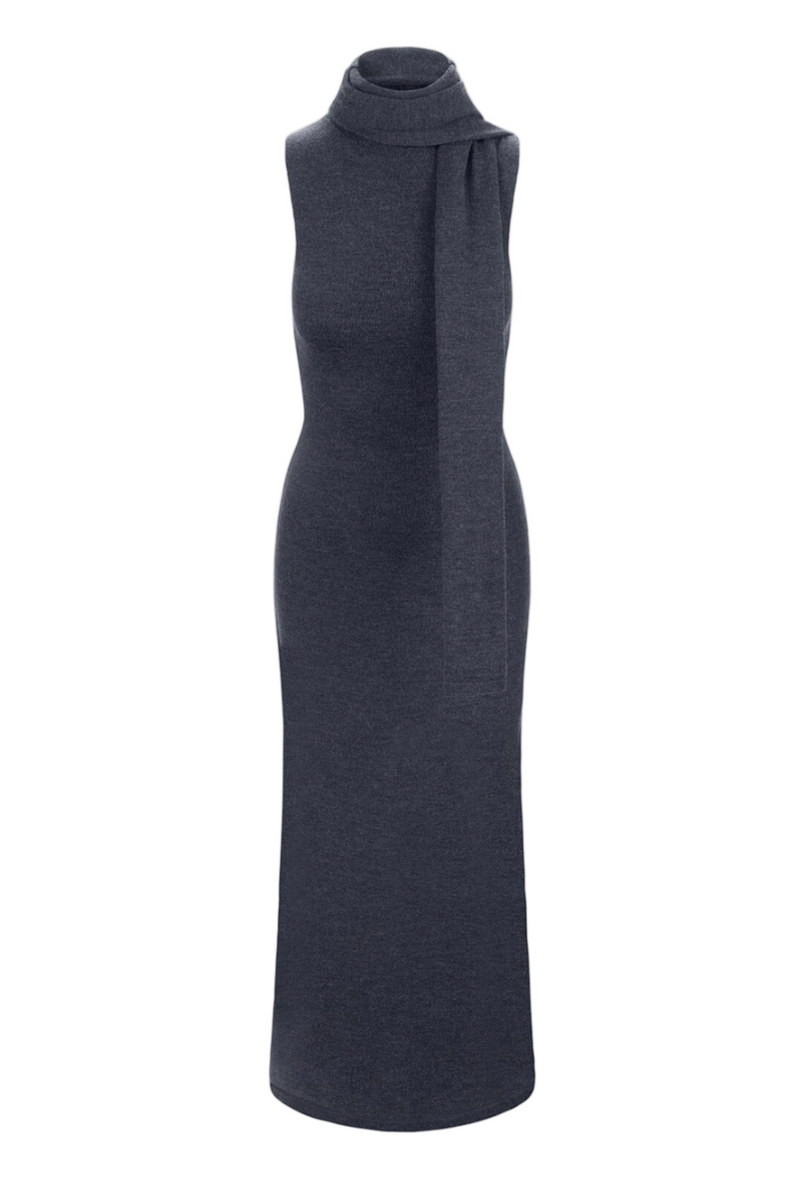 Canal Midi Dress - Charcoal