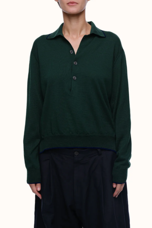 Cass Collar Sweater - Emerald