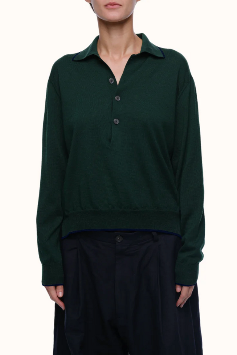 Cass Collar Sweater - Emerald